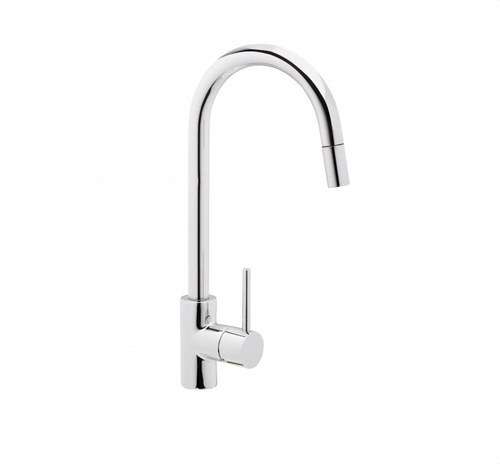 Single-lever kitchen tap with pull-out spout TAU chrome with reference FRV61206 from the brand GENEBRE