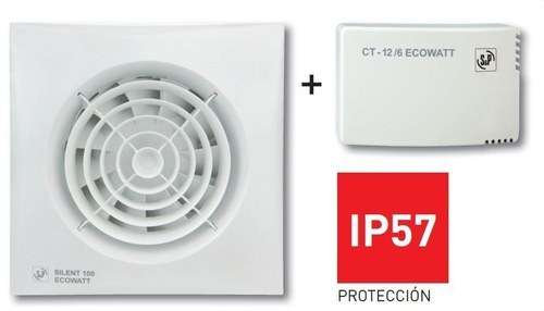 Bathroom Extractor Kit SILENT-100 CZ + CT-12/6 UNIT RE with reference 5210614500 from the brand SOLER & PALAU