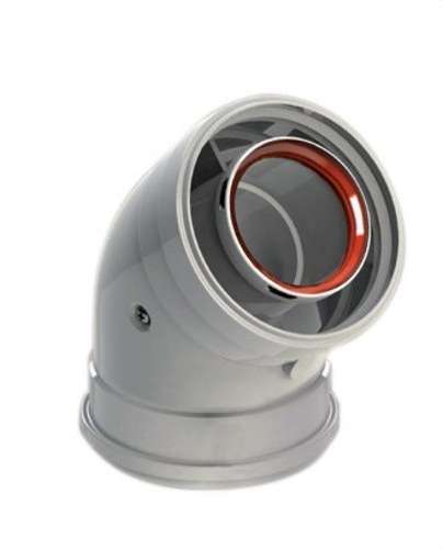 Elbow chimney diameter 60/100mm 45º female-female white aluminium with reference 610-45HHP1 from the brand FIG