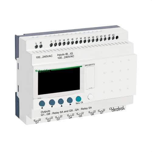 Relais programmable MODULE 100-240V E/S 26 avec la référence SR3B261FU de la marque SCHNEIDER ELECTRIC