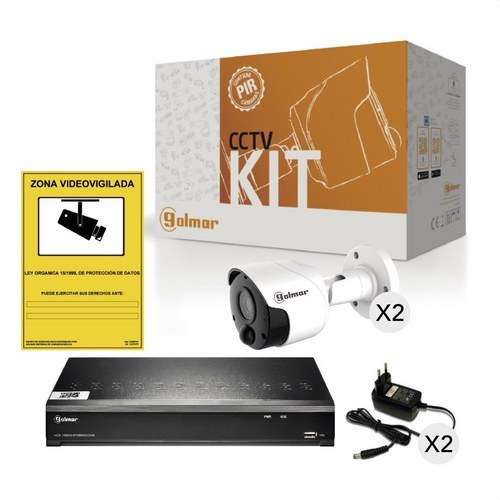 Basic Kit Golmar KIT-2BHVR1P with DVR and two bullet PIR with reference 31600904 from the brand GOLMAR