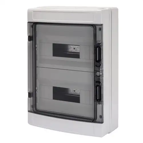 Surface-mounted waterproof distribution box 24 modules (12x2) with reference GW40104 from the brand GEWISS