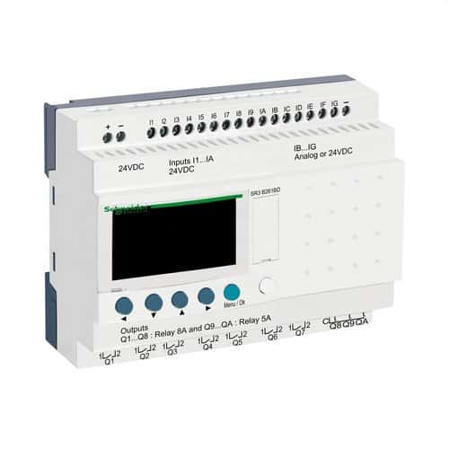 Programmeerbare modulaire relais Zelio Logic 26 ingangen/uitgangen met referentie SR3B261BD van het merk SCHNEIDER ELECTRIC