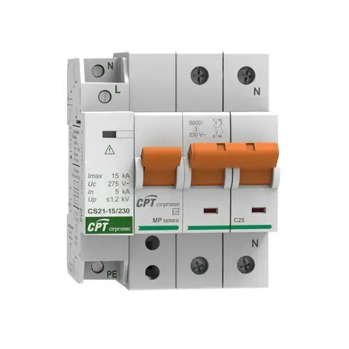 Permanent Surge Protector IGA 1P+N 25A with reference 77706395C from the brand CIRPROTEC