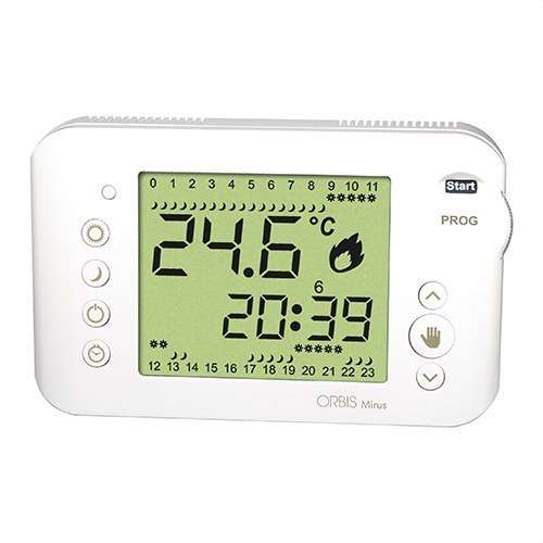Draadloze digitale wekelijkse programmeerbare thermostaat Orbis MIRUS wit met referentie OB324700 van het merk ORBIS