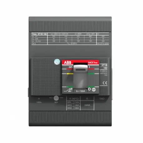 Automatische vermogensschakelaar ABB Tmax XT1C 160 TMD 160A 4P vast met referentie 1SDA067410R1 van het merk ABB