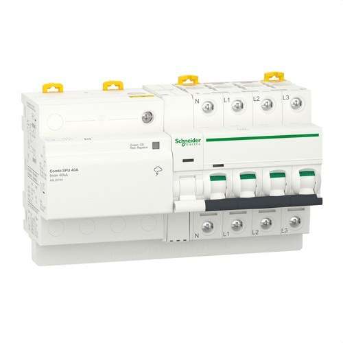 Overspanningsbegrenzer voor tijdelijke en permanente overspanningen IGA Acti9 Combi SPU 3P+N 40A met referentie A9L20740 van het merk SCHNEIDER ELECTRIC