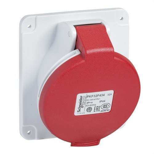 Flush Mounting Angled Socket 32A 3P+N+E 380-415V IP44 with reference PKF32F435 from the brand SCHNEIDER ELECTRIC