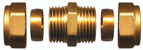 Double Straight Brass Connector 28x28mm with reference TAP001BB from the brand ATUSA
