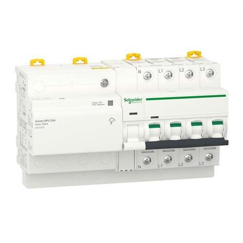 Begrenzer voor tijdelijke en permanente overspanningen IGA Acti9 Combi SPU 3P+N 25A met referentie A9L20725 van het merk SCHNEIDER ELECTRIC