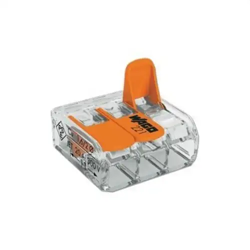 Terminal block with levers for 3 connectors with reference 221-413 from the brand JUNG