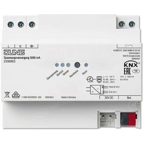 Jung KNX voeding 1.280 mA met referentie 21280REG van het merk JUNG