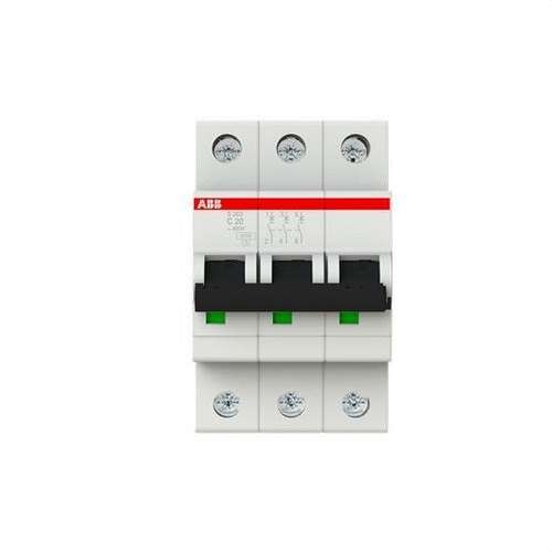 S203-C20 3P 20A Type C 10kA Circuit Breaker with reference 2CDS253001R0204 from the brand ABB