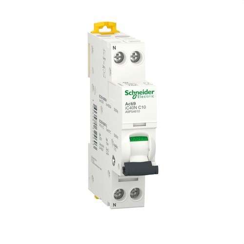Acti9 iC40N Magnetothermisch 1P+N 10 A Curve C met referentie A9P54610 van het merk SCHNEIDER ELECTRIC