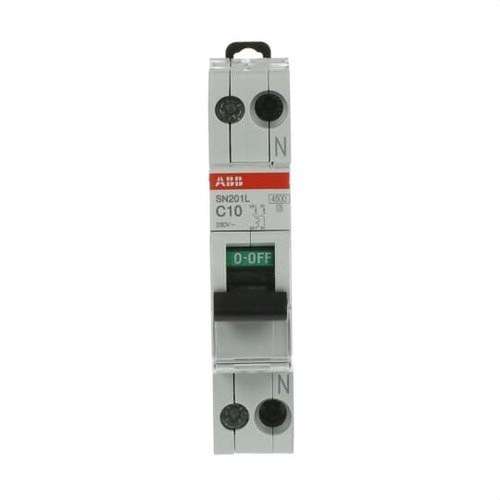 Circuit Breaker SN201L-C10 1P+N 10A Curve C 4.5kA with reference 2CSS245101R0104 from the brand ABB