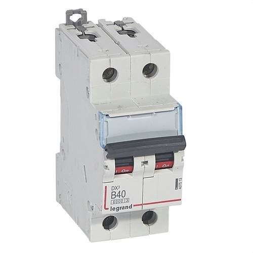DX3 Circuit Breaker 2P 40A Curve B 6/10kA with reference 407513 from the brand LEGRAND