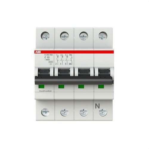 Circuit Breaker S203-C10NA 3P+N 10A Curve C 10kA with reference 2CDS253103R0104 from the brand ABB