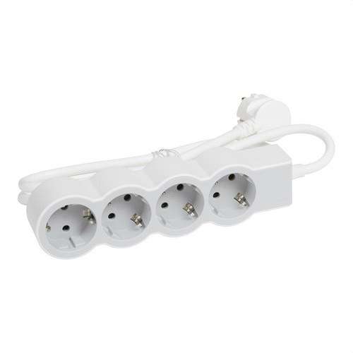 Meervoudige stekkerdoos met 4 aansluitingen en een kabel van 1,5 meter met referentie 694552 van het merk LEGRAND