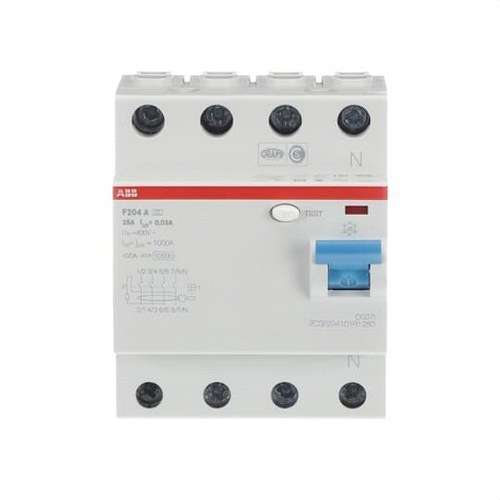 4P 25A Class A 30mA RCD with reference 2CSF204101R1250 from the brand ABB