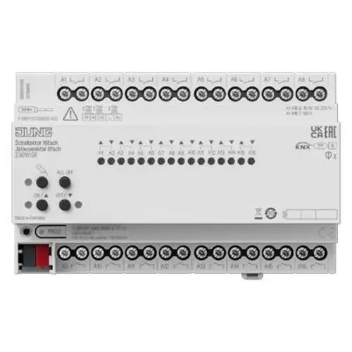KNX Switching Actuator 16 Channels and KNX Blinds 8 Channels Jung with reference 230161SR from the brand JUNG