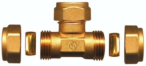 Brass T-Connector 15x15x15mm with reference TAP17555 from the brand ATUSA