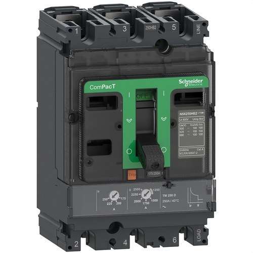 Automatische schakelaar ComPacT NSX160F 36kA AC 3P3R 160A TMD met referentie C16F3TM160 van het merk SCHNEIDER ELECTRIC