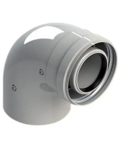 Chimney Elbow Diameter 60/100 A 90º Male-Female PP/Lacquered Steel with reference 610-90MHP15 from the brand FIG