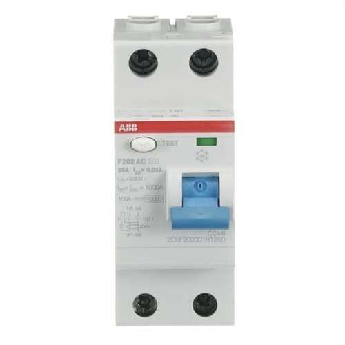 2P 25A AC Class 30mA RCD with reference 2CSF202001R1250 from the brand ABB