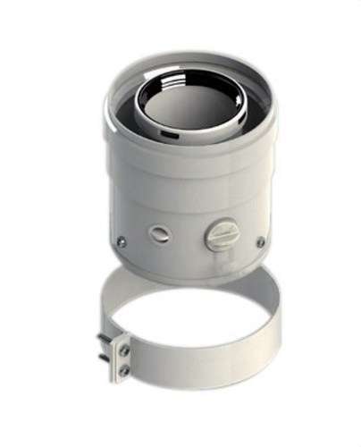 Vertical coaxial outlet compatible with Ariston 60/100mm PP/White Steel with reference 610CVCHP15 from the brand FIG