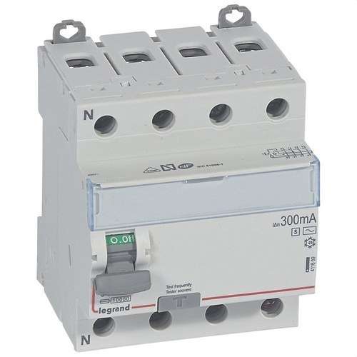 Legrand DX³ 4P 400V 63A AC Type 300mA 4-module RCD with reference 411669 from the brand LEGRAND