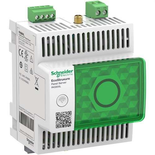 EcoStruxure Panel Server Advanced data logger, wireless hub, and Modbus gateway at 24V DC with reference PAS800L from the brand SCHNEIDER ELECTRIC