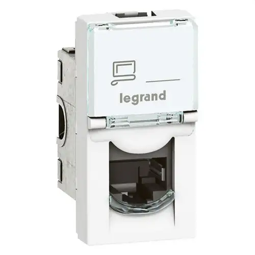 RJ45 Basis Legrand Mozaïek Cat 6 UTP 1 module 8 contacten LCS2 wit met referentie 076561 van het merk LEGRAND