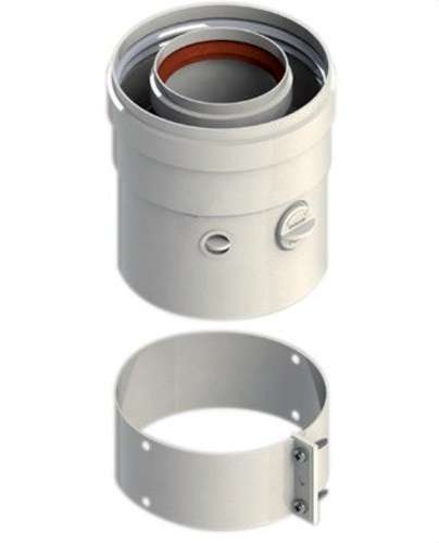 Vertical coaxial outlet compatible with Ariston 60/100mm white aluminium with reference 610CVCLARP1 from the brand FIG