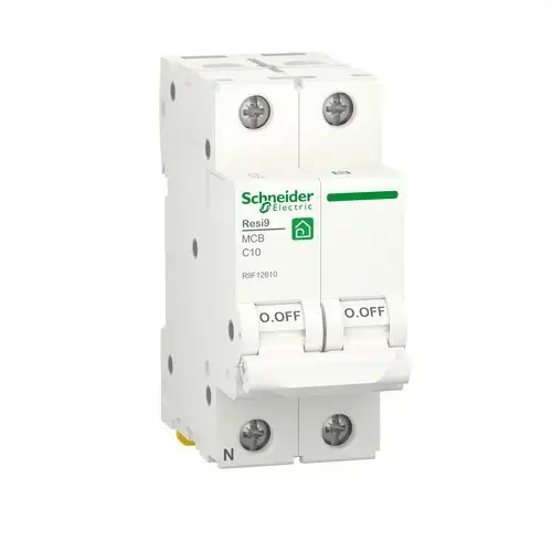 Magnetothermisch RESI9 1P+N 10A Curve C 230V Curve C 6kA met referentie R9F12610 van het merk SCHNEIDER ELECTRIC
