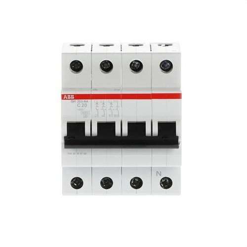 SH203-C20NA Circuit Breaker 3P+N 20A Curve C with reference 2CDS213103R0204 from the brand ABB