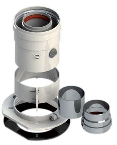Vertical Coaxial Outlet Multi-Compatible 60/100mm White Aluminium with reference 610CVMULTIP1 from the brand FIG
