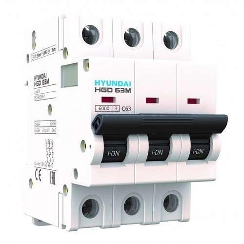 Circuit Breaker STD 3P 6kA 40A Curve C with reference HGD63-M3P040C from the brand HYUNDAI