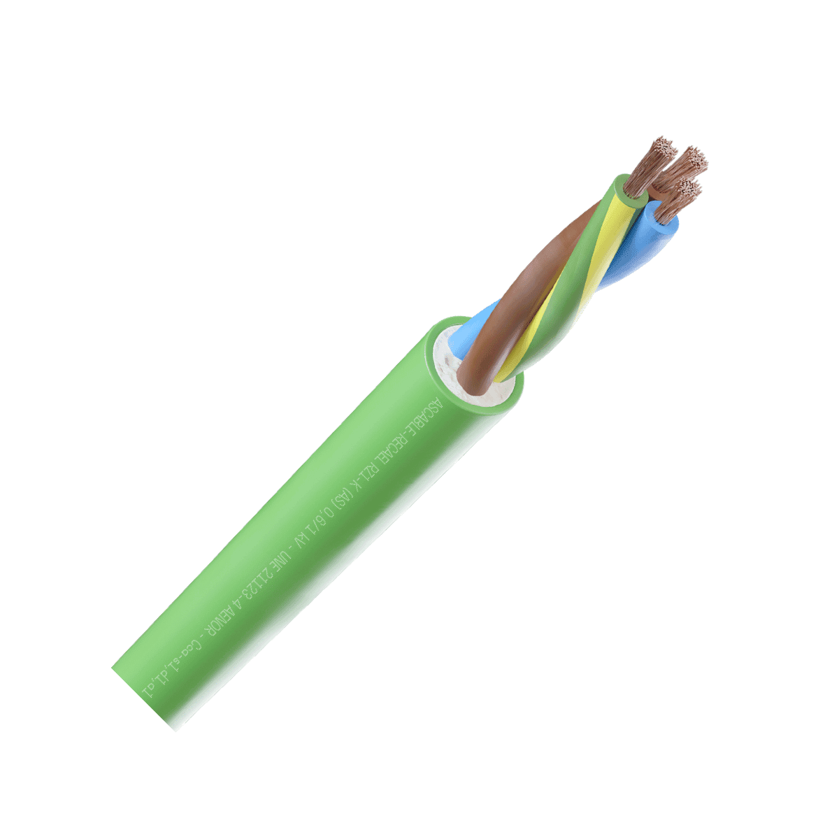 Kabel RZ1-K 1KV CPR 3G2,5mm2 groen - Rol van 100 meter met referentie 530338217163 van het merk RECAEL