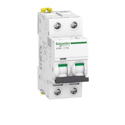 Disjoncteur IC60N 2P 16A Courbe C 10kA avec la référence A9F79216 de la marque SCHNEIDER ELECTRIC