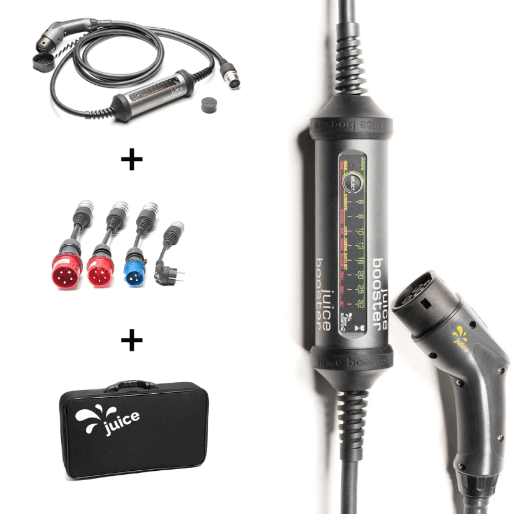 Chargeur portable pour voiture électrique Juice Booster 2 Traveller Set avec la référence EL-JB2G2 de la marque JUICE