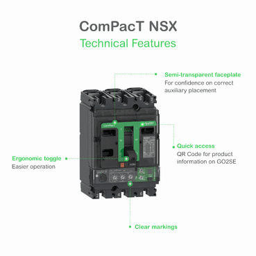 Automatische schakelaar ComPacT NSX250F 36kA AC 4P3R 250A TMD met referentie C25F6TM250 van het merk SCHNEIDER ELECTRIC