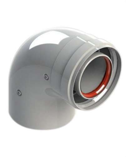 Schoorsteenbocht diameter 60/100mm 90º man-vrouw wit aluminium met referentie 610-90MHP1 van het merk FIG
