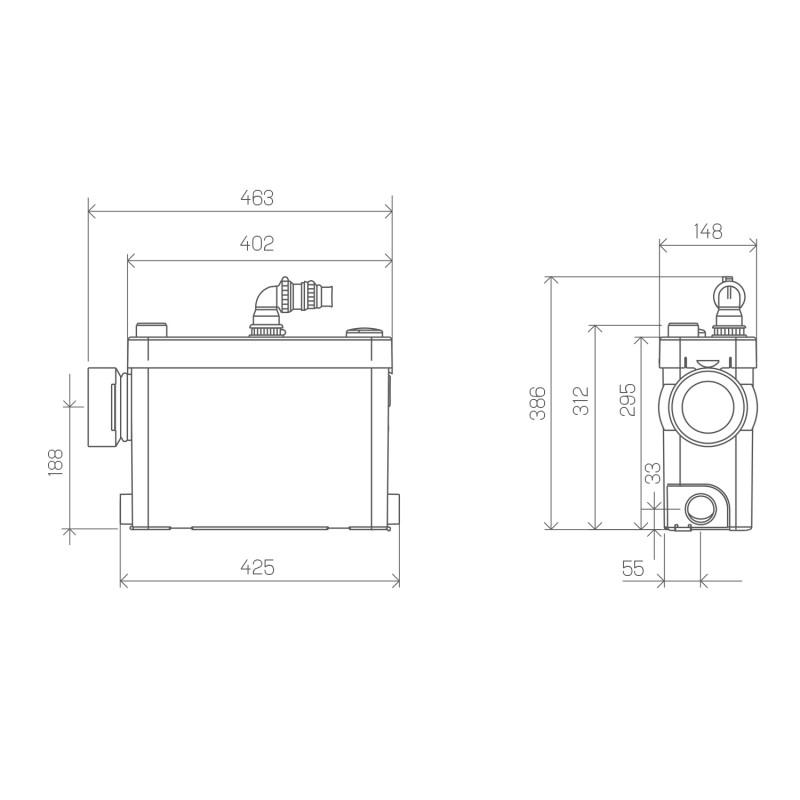 SFA SANIPACK Sanitary Grinder for Wall-Hung Toilets and Bathrooms with reference 0101422 from the brand SFA SANITRIT