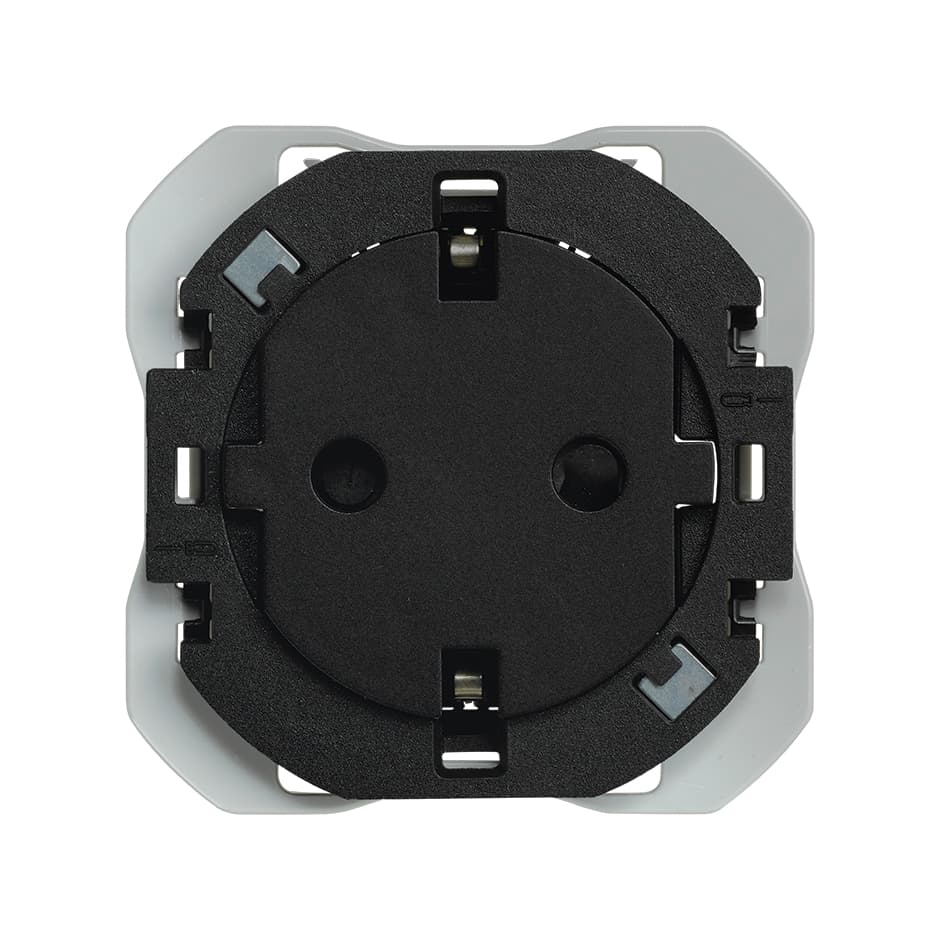 Schuko stopcontact clean 16A 250 V~ met schroefaansluiting matzwart Simon 270 met referentie 20000434-098 van het merk SIMON