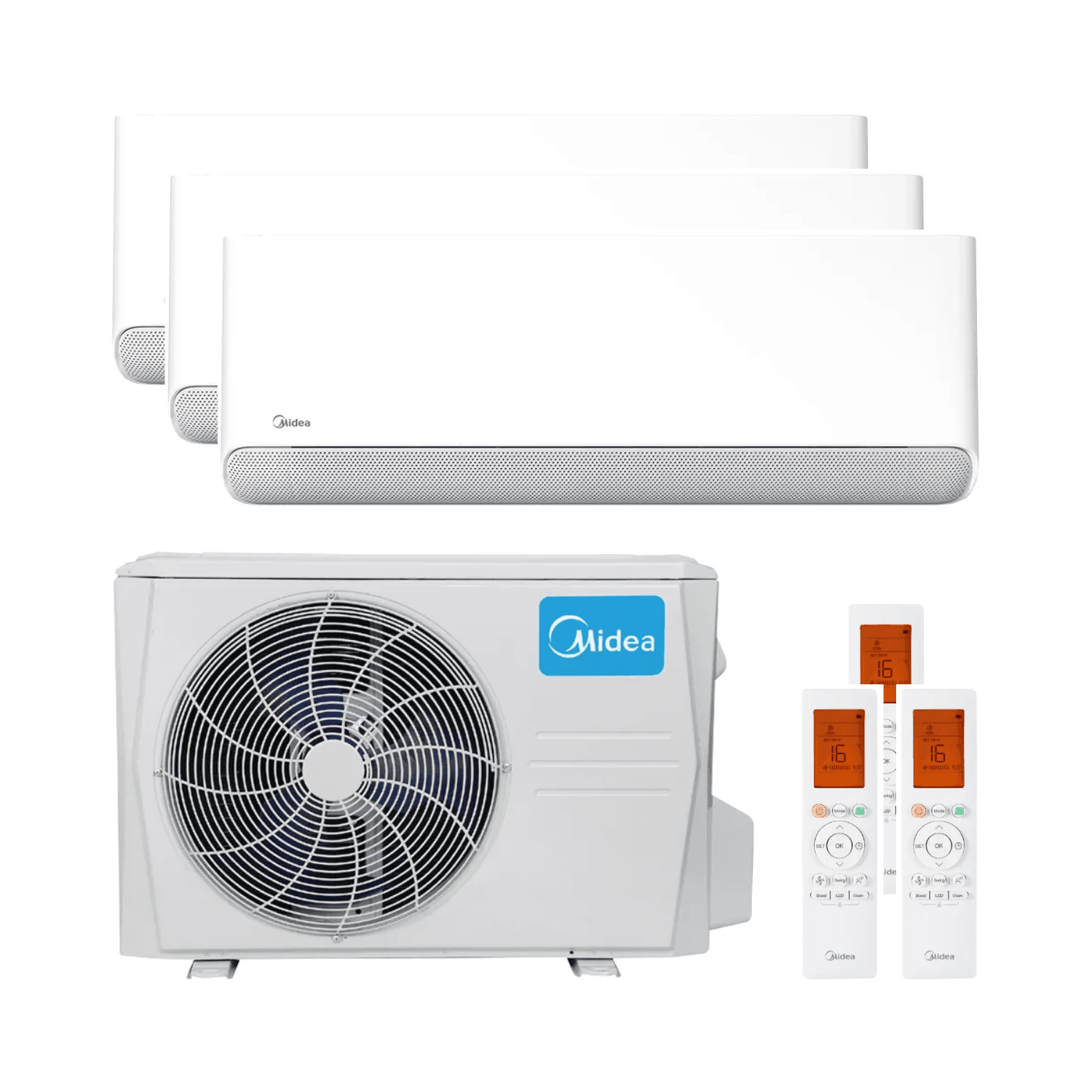 Climatiseur 3-en-1 avec wifi Midea Breezeless E 2,5 kW + 2,5 kW + 3,5 kW avec la référence BREEZELESS09+09+12 de la marque MIDEA