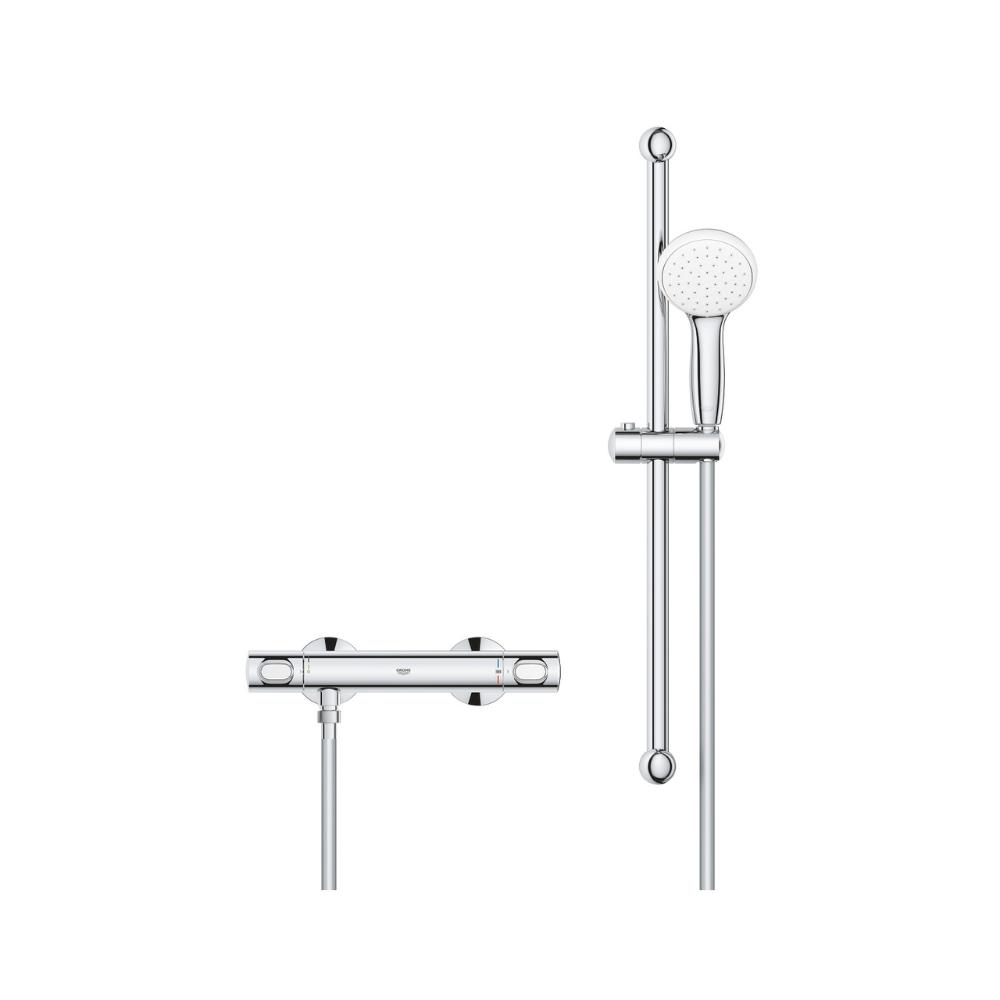 Ensemble de douche thermostatique 1/2" Grohe Grohtherm 500 chrome avec la référence 34796001 de la marque GROHE