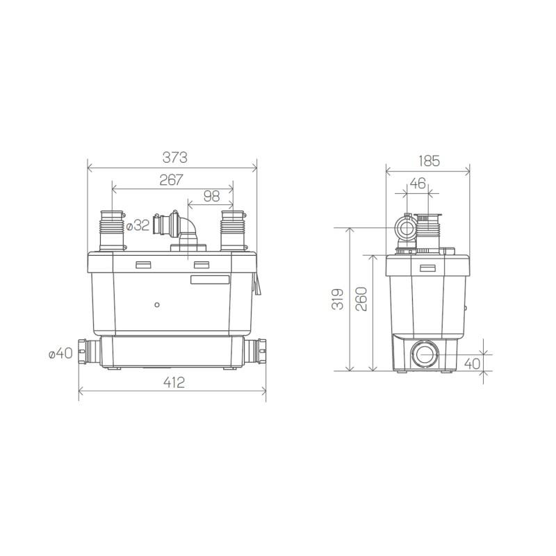 SFA SANISPEED afvoerpomp voor intensief gebruik in keukens en wasruimtes met referentie 0101300 van het merk SFA SANITRIT