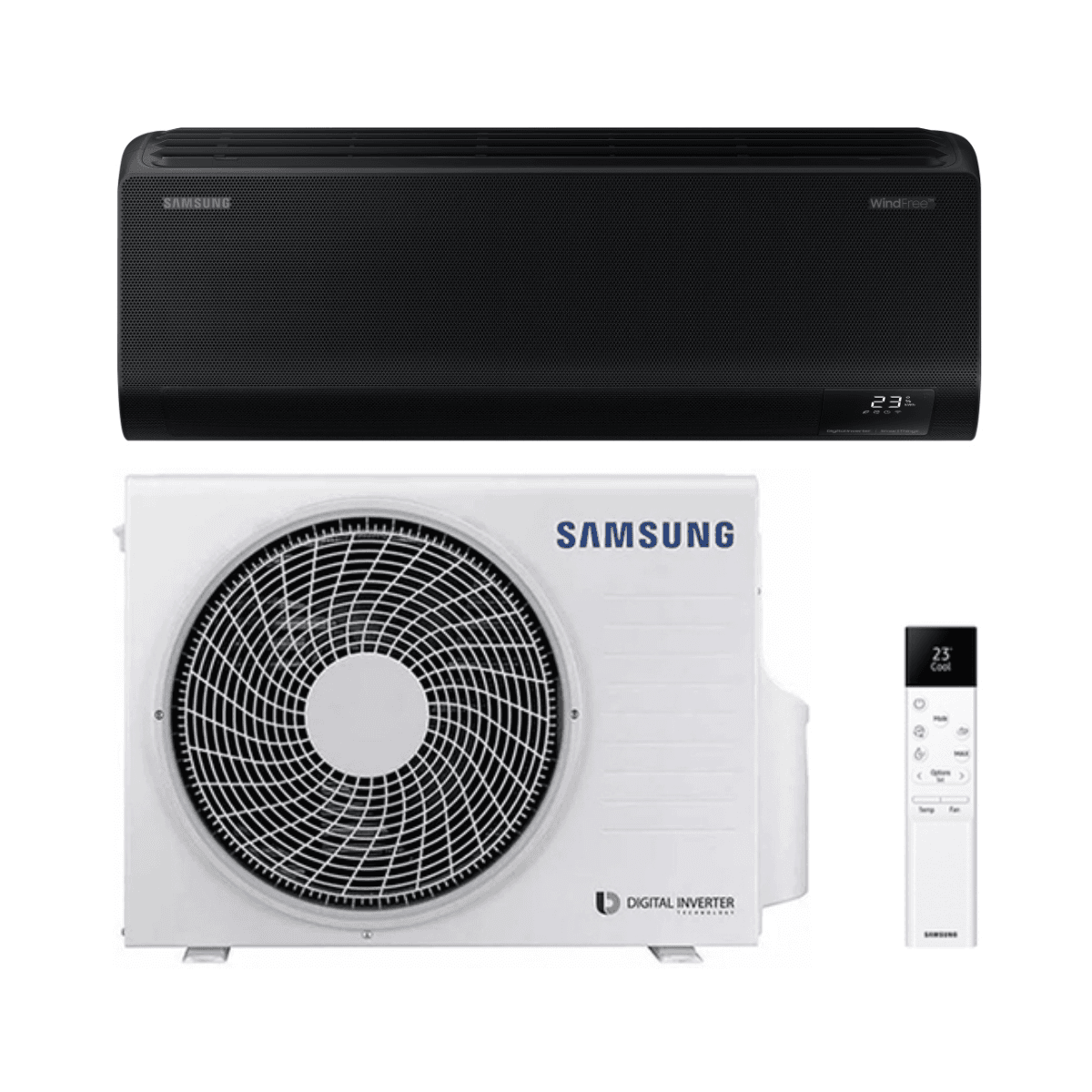 Climatiseur noir avec wifi Samsung WindFree Avant Black S2 3,5 kW 12000 BTU avec la référence SAMWINDAVANTBLACK12 de la marque SAMSUNG