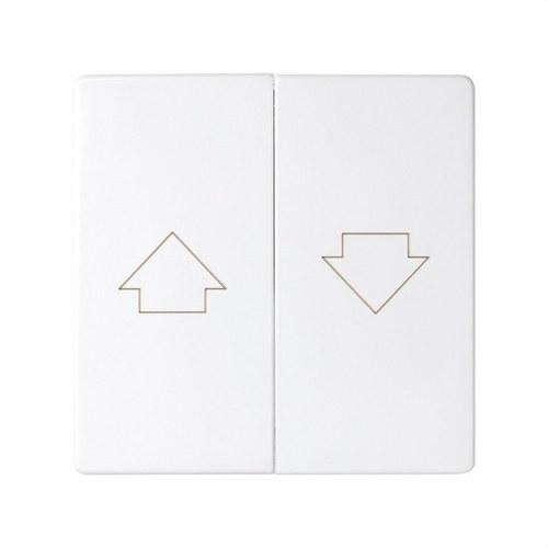 Dubbele toets voor rolluikmechanisme met witte Simon 82 veiligheidsvergrendeling met referentie 82028-30 van het merk SIMON