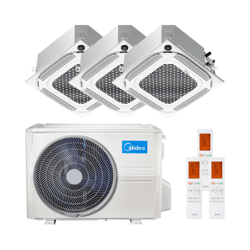 Cassette airconditioner 3-in-1 Midea Breezeless 360º 2,0 kW 7000 BTU met referentie MCA4U-07NX(3)M3O-18N8 van het merk MIDEA